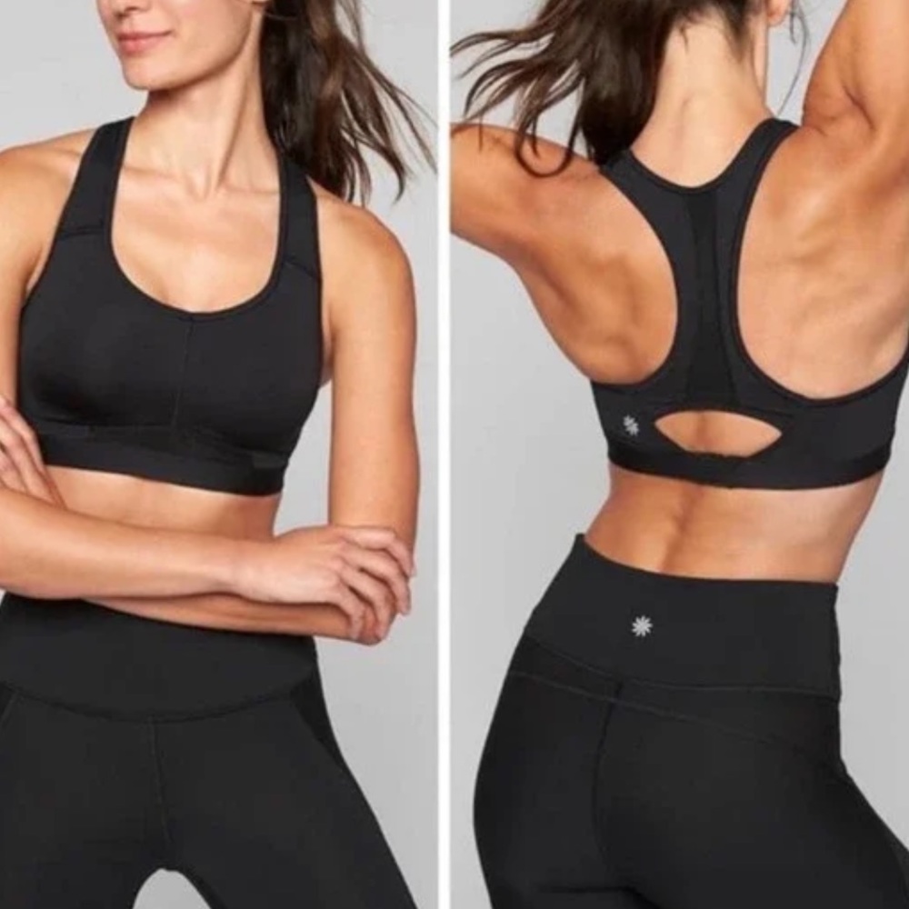 Athleta Hullabraloo Black Racerback Sports Bra